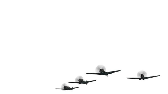 Messerschmitt BF109-E3 combat flight, bottom view, isolated on white, bw mask included 