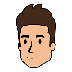 Fototapeta premium young man head avatar character vector illustration design