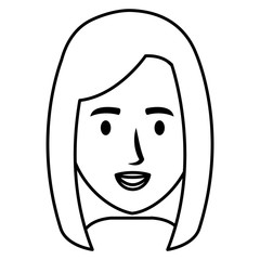 beautiful and young woman head character vector illustration design