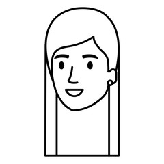 beautiful and young woman head character vector illustration design