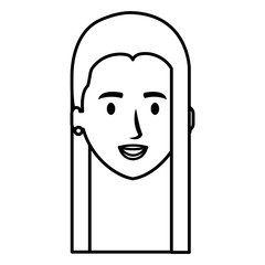 beautiful and young woman head character vector illustration design