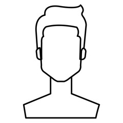 young man shirtless avatar character vector illustration design
