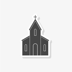 Symbol Church Building sticker, simple vector icon