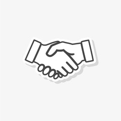 Partnership sticker, Handshake, simple vector icon