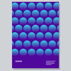 Business brochure concept of design of the booklet. Creative template of a cover of the book or flyer.Minimalist abstract geometrical desigs blue circles.Flat style vector.Business brochure concept 