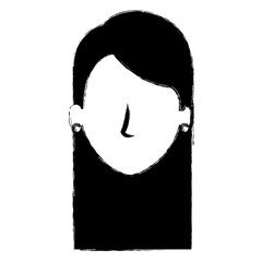 beautiful and young woman head character vector illustration design