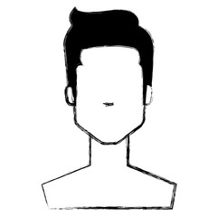 young man shirtless avatar character vector illustration design