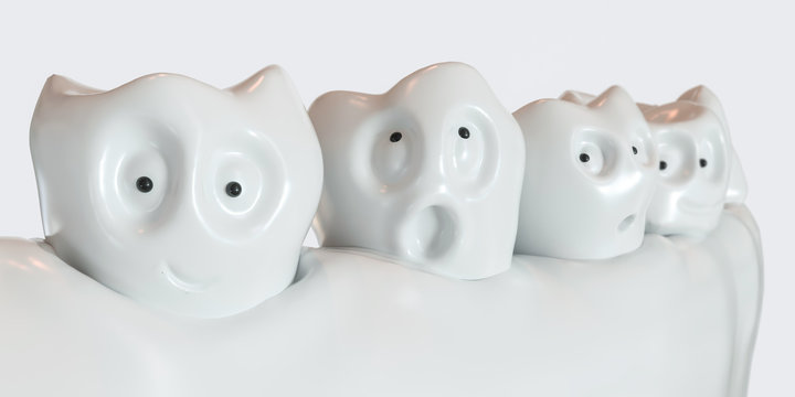 Tooth human cartoon - 3D Rendering