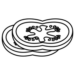 half tomato fresh isolated icon vector illustration design