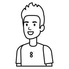 young man avatar character vector illustration design