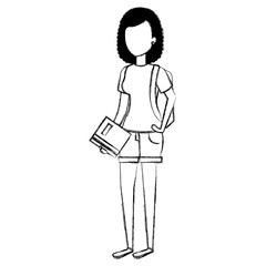 woman student avatar character vector illustration design
