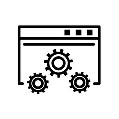 Data analysis with magnifier icon isolated on white background