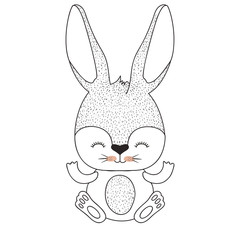 cute rabbit with egg easter celebration