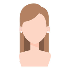 beautiful and young woman shirtless character vector illustration design