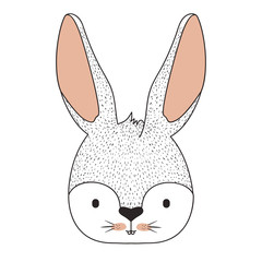 cute rabbit head easter celebration