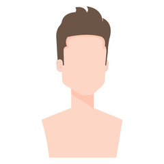 young man shirtless avatar character vector illustration design