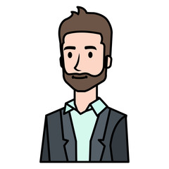 businessman with beard avatar character icon vector illustration design