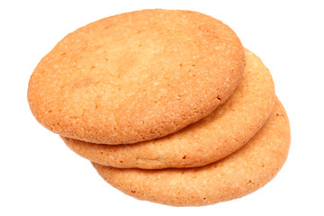 Crunchy sweet sugar cookies stacked