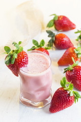 Strawberry smoothie. Detox superfood