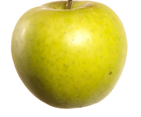 green ripe apple isolated on white background