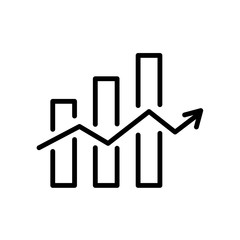 Decreasing stocks bars icon isolated on white background