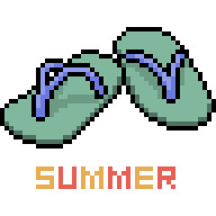 vector pixel art summer sandal