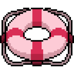 Fototapeta premium vector pixel art life buoy