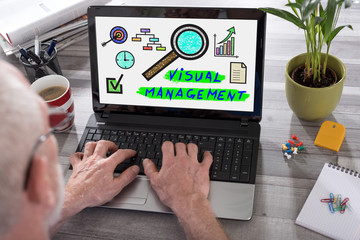 Visual management concept on a laptop screen