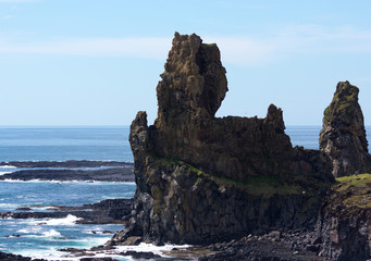 Fototapeta na wymiar Snaefellsnes peninsula, Island, Lóndrangar basalt cliffs near Malarrifsviti lighthouse