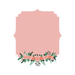 elegant frame with roses decorative