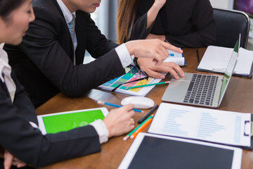 Indoor business meeting, work together in meeting