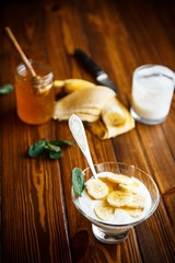 sweet homemade yogurt with honey