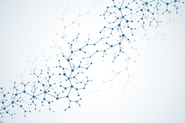 Molecule structure with particles. Scientific medical research. Science and technology backgroud. Molecular concept. Vector illustration.