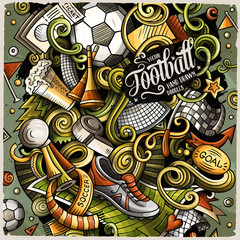Cartoon vector doodles Football illustration