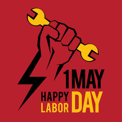 Fototapeta premium labor day 1 may vector illustration