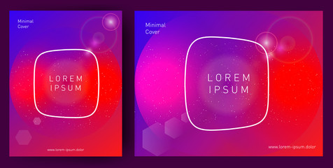 Flyer design with abstract neon / purple background. Minimal brigth backgrounds for flyer, cover, brochure. Vector template