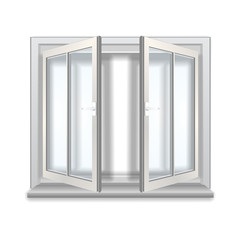 Open window, isolated object on white background.