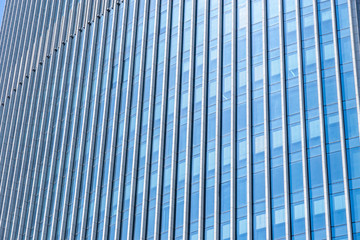 close up of modern glass building