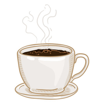 Vector Cartoon Cup of Black Coffee