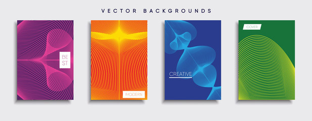 Vector cover designs. Future Poster template. Smartphone modern background set.