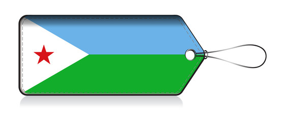 Djibouti label flag, Label of prouct made in Djibouti © VectorPart