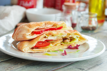 pita bread on a plate