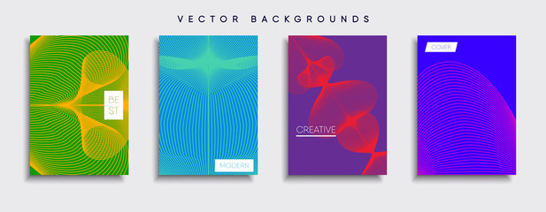 Vector cover designs. Future Poster template. Smartphone modern background set.