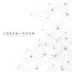 Global network connections with points and lines. Wireframe background. Abstract connection structure. Polygonal space background. Vector illustration