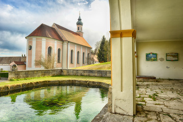 Monastery Wessobrunn in Germany Bavaria