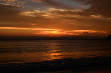 Fototapeta na wymiar Sunset on a beach of new caledonia
