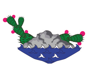 cactus nopal mexican emblem