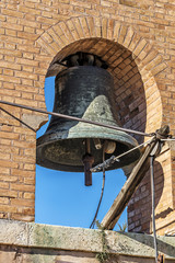 Obraz premium Bell Tower on the top of the Watch Tower, Alhambra Palace, Granada, Spain.