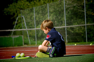 jeune tennisman - pause
