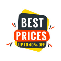 Sale bunner template. Vector design element for your promotion. Red, yellow and blue color theme. Rounded speech bubble